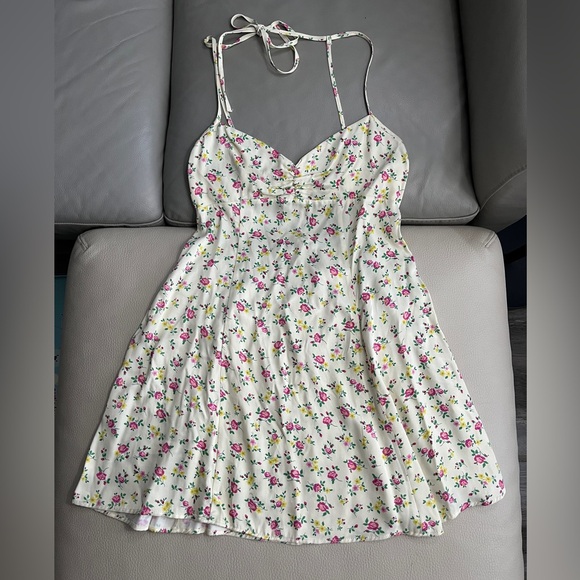 Zara Women’s Floral Print Open Back Strappy Mini Dress - Size L - Picture 5 of 11